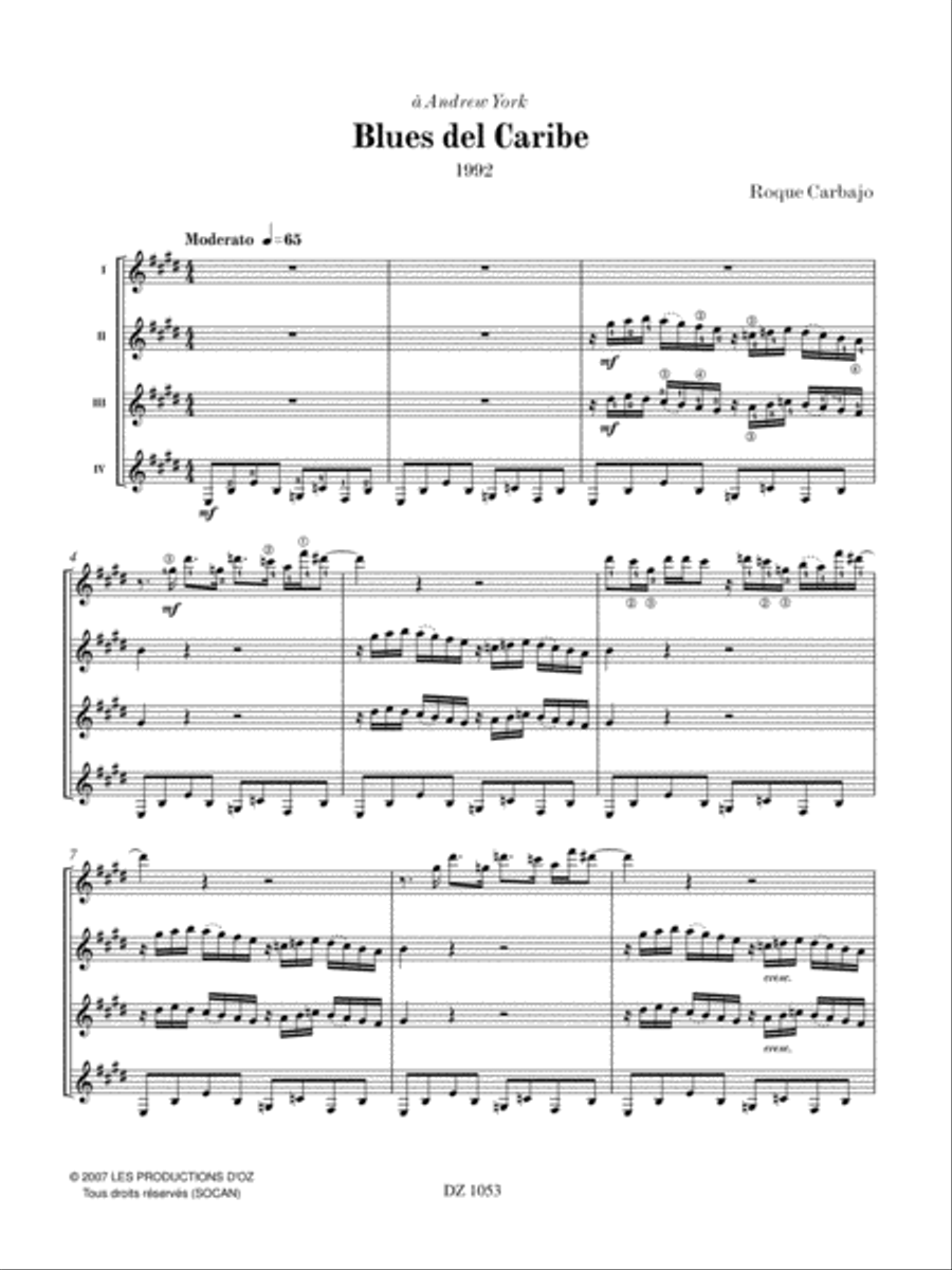 Blues del Caribe Guitar Ensemble scores gallery preview page 3