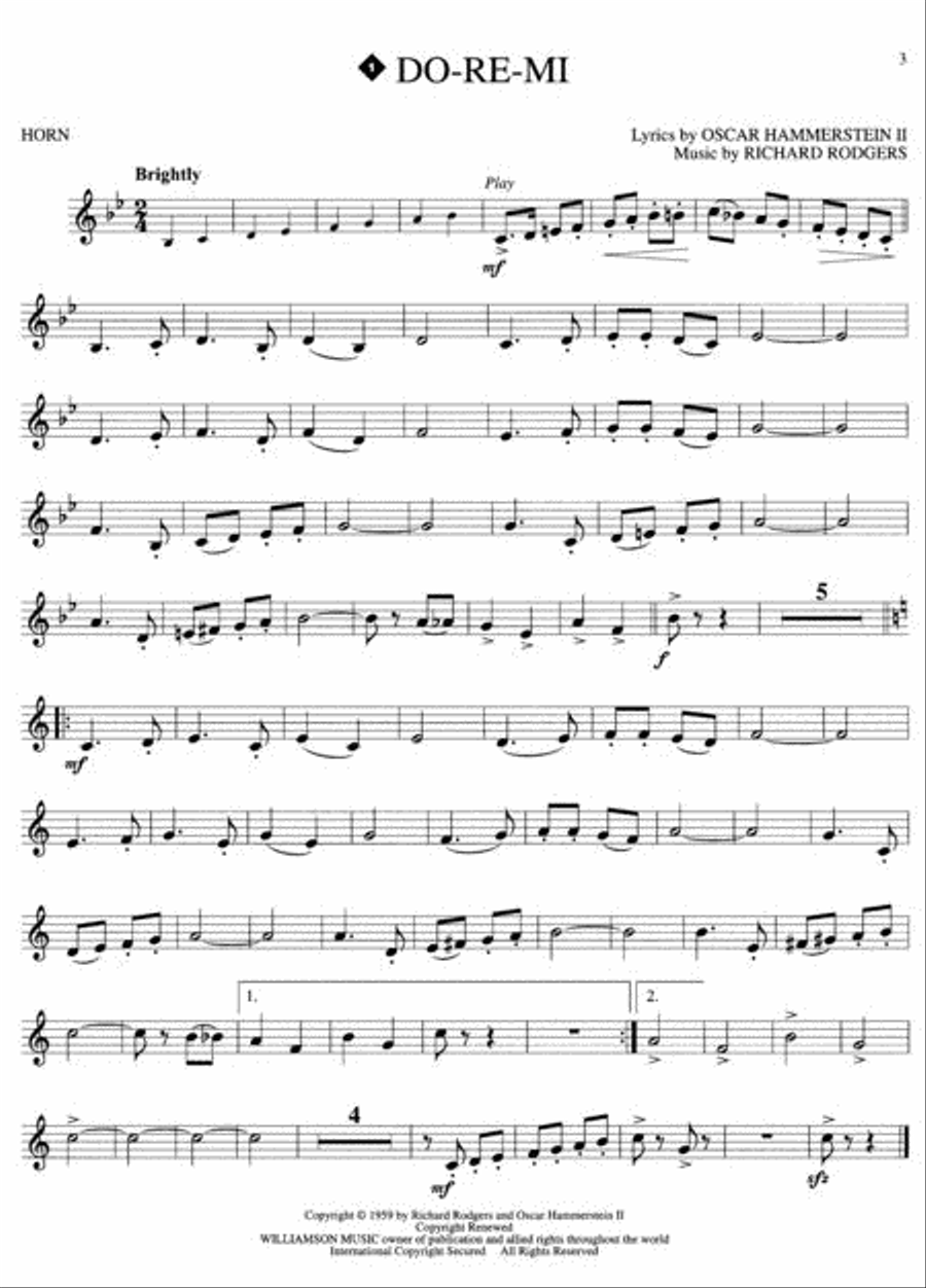 The Sound of Music Horn scores gallery preview page 2