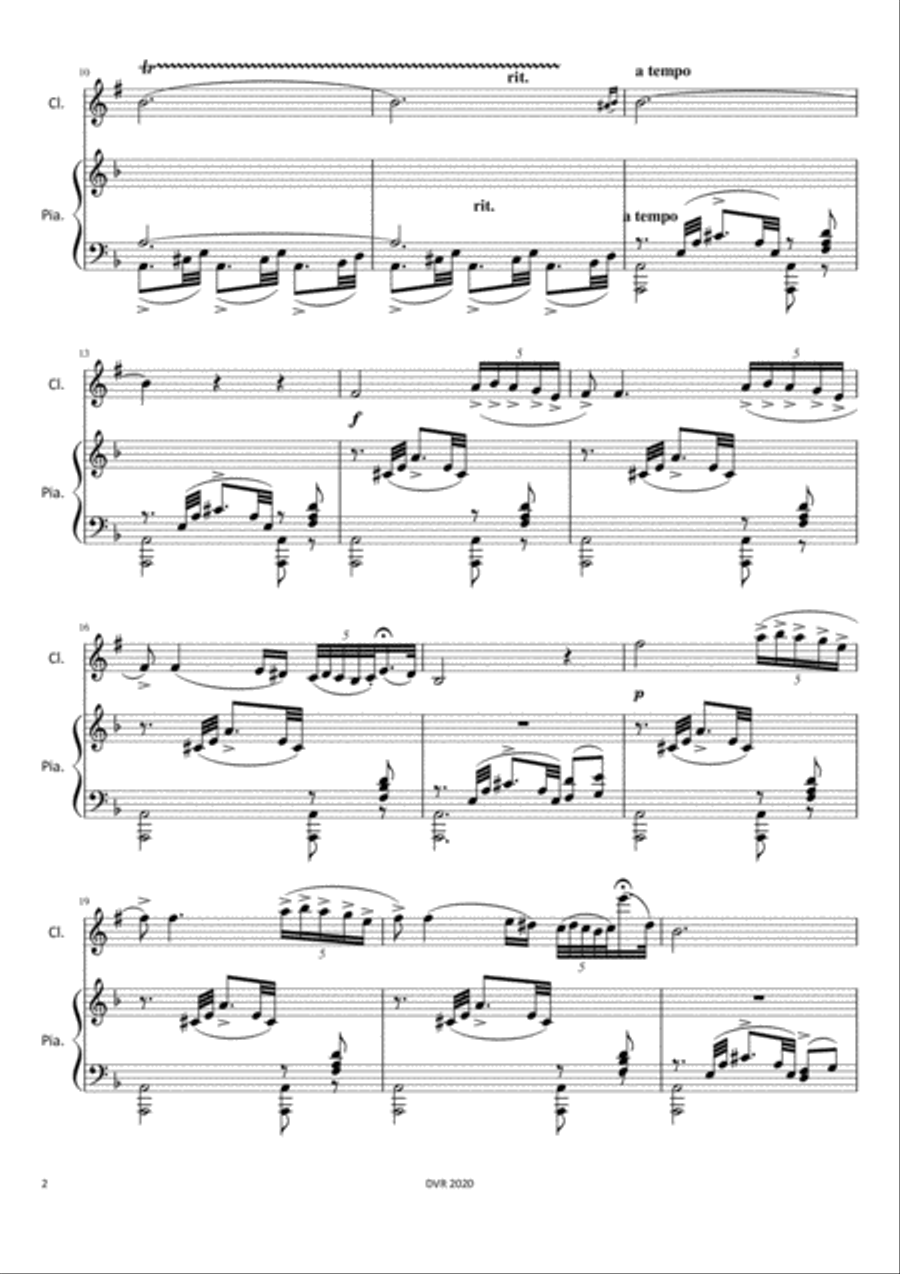 Pablo Sarasate - Playera (Clarinet and Piano) Clarinet Solo scores gallery preview page 4