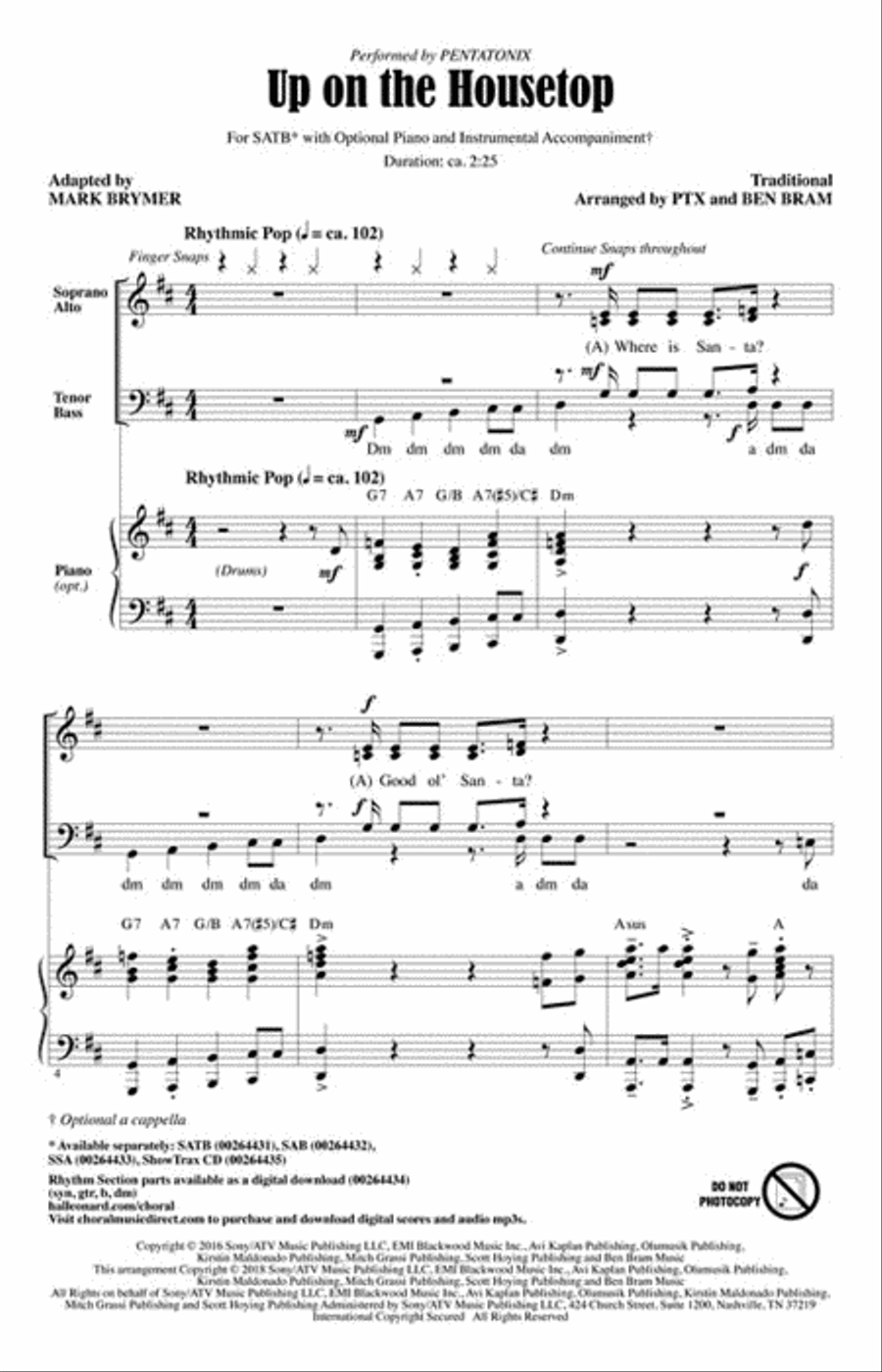 Up on the Housetop Up on the Housetop Vocal Jazz Ensemble scores gallery preview page 2