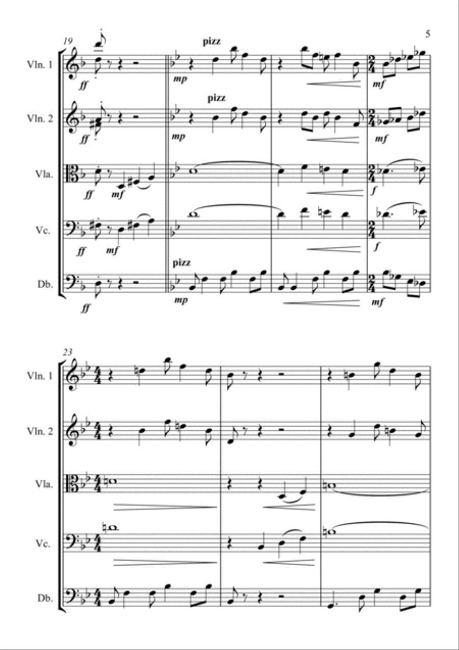 Sparrowhawk Tango. For Strings (Standard Arrangement) Chamber Music scores gallery preview page 5