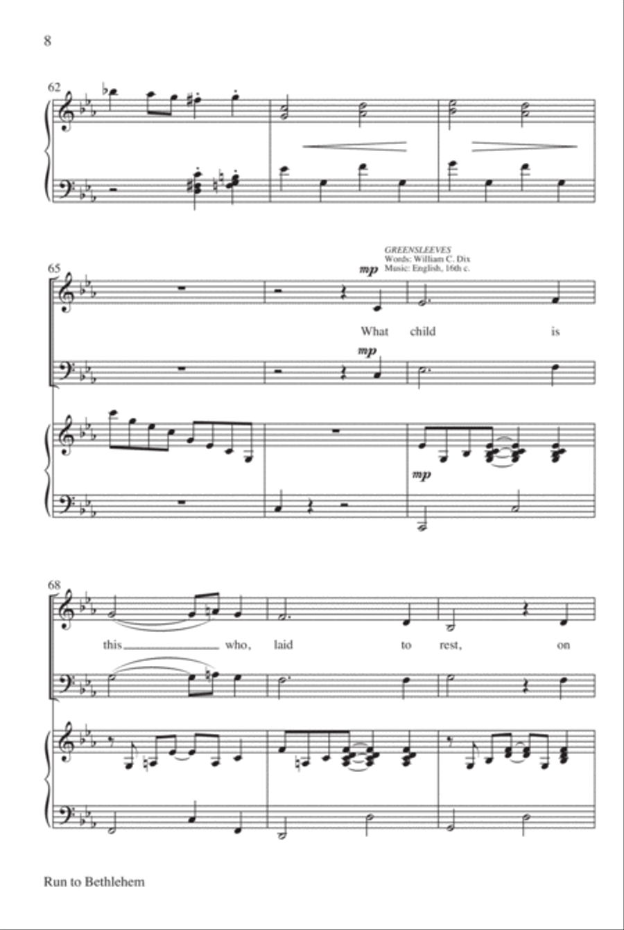 Run to Bethlehem 4-Part scores gallery preview page 9