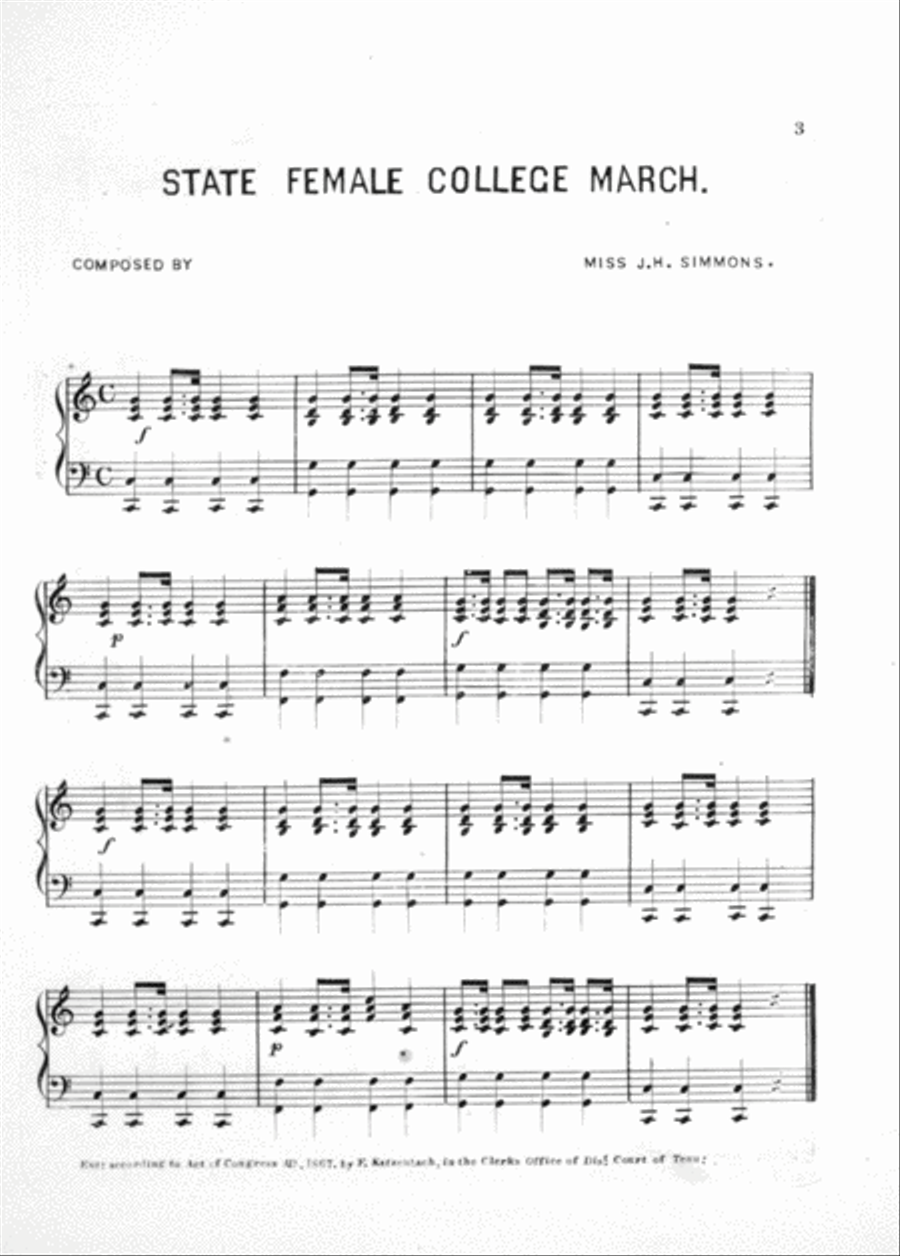 State Female College March Piano Solo scores gallery preview page 2