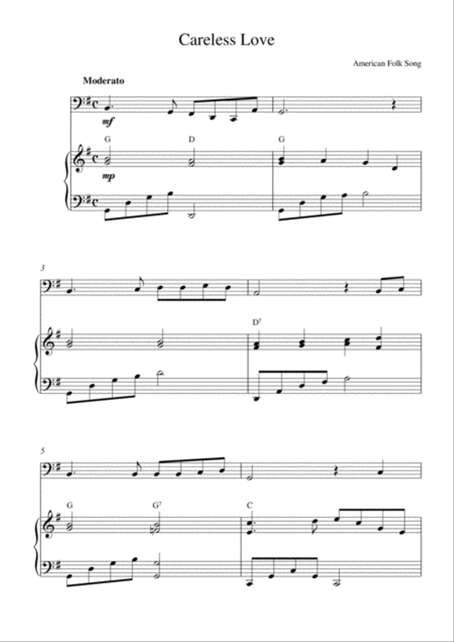 Careless Love Piano scores gallery preview page 1