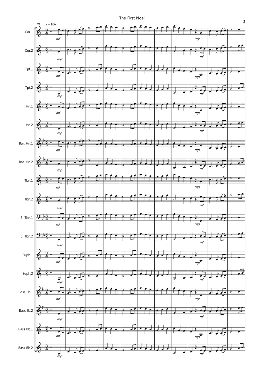 8 Easy Christmas Duets for Mixed Brass Small Ensemble scores gallery preview page 3