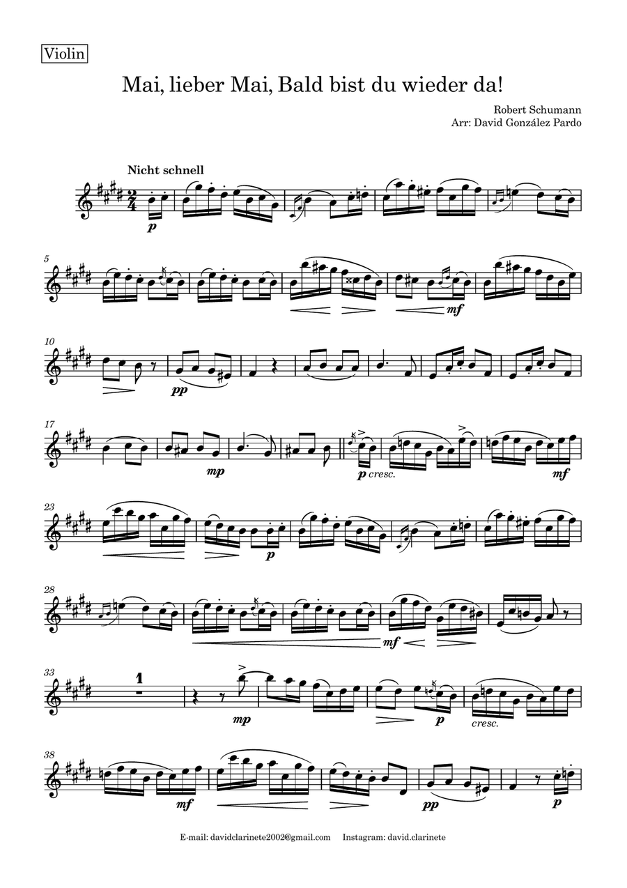 Mai, lieber Mai from Album for the Young, Opus 68 String Quartet scores gallery preview page 4