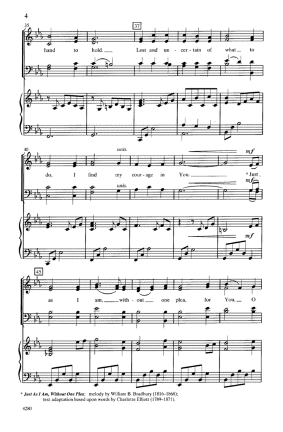 Just As I Am, Lord 4-Part scores gallery preview page 4