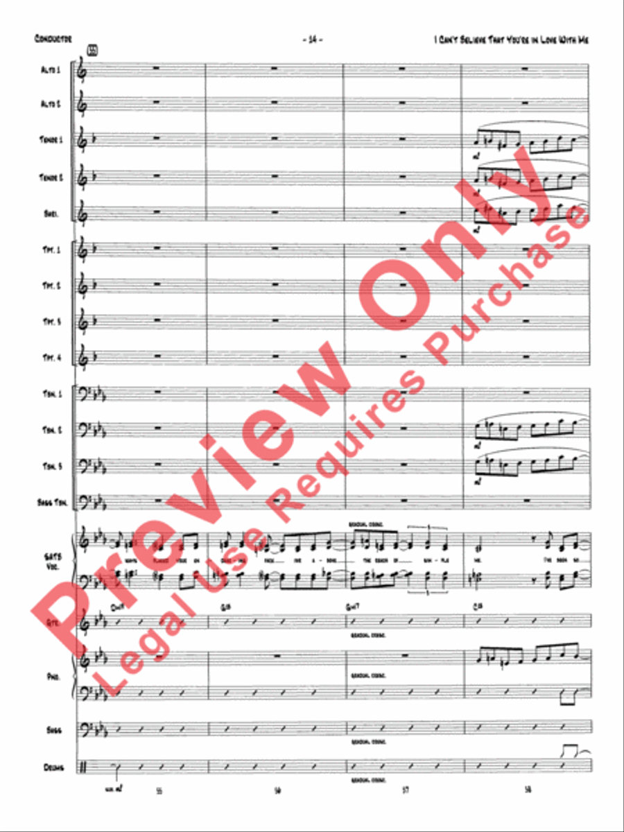 I Can't Believe That You're in Love with Me (score only) Jazz Ensemble scores gallery preview page 17