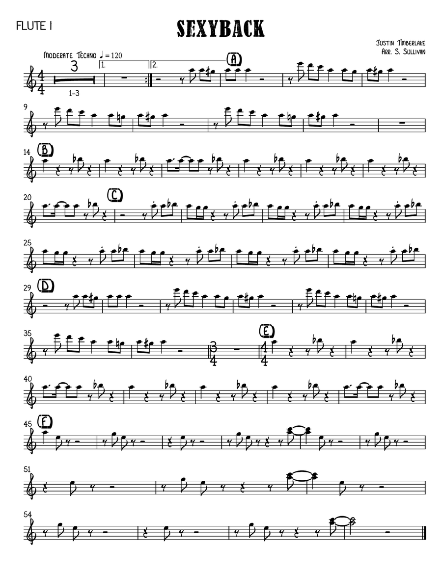 Sexyback Flute Solo scores gallery preview page 5