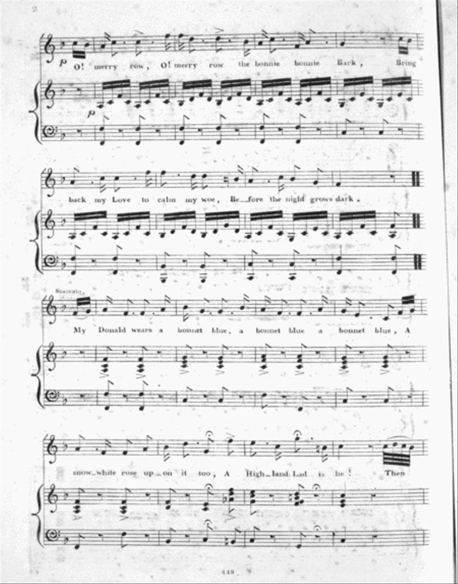 O Merry Row the Bonnie Bark. Ballad Voice scores gallery preview page 2