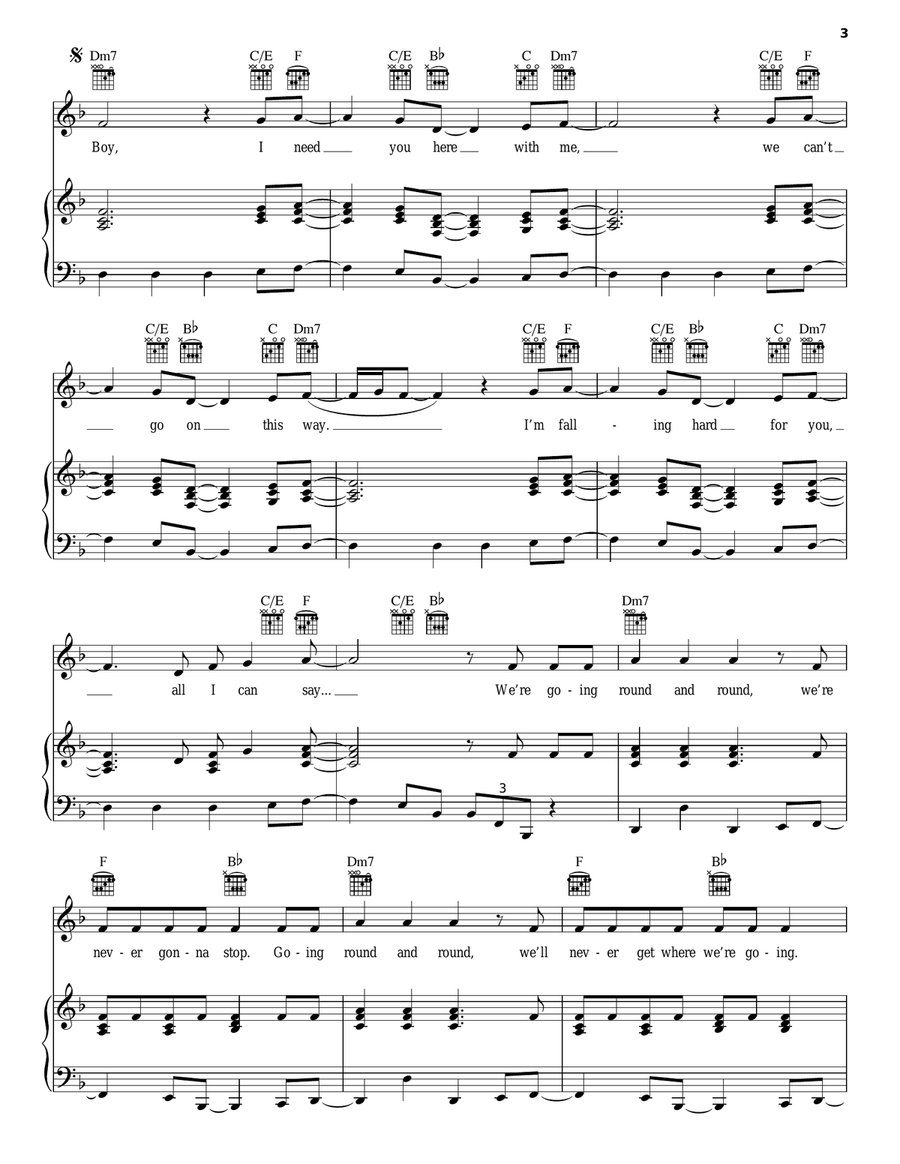 Round And Round Piano, Vocal, Guitar scores gallery preview page 3