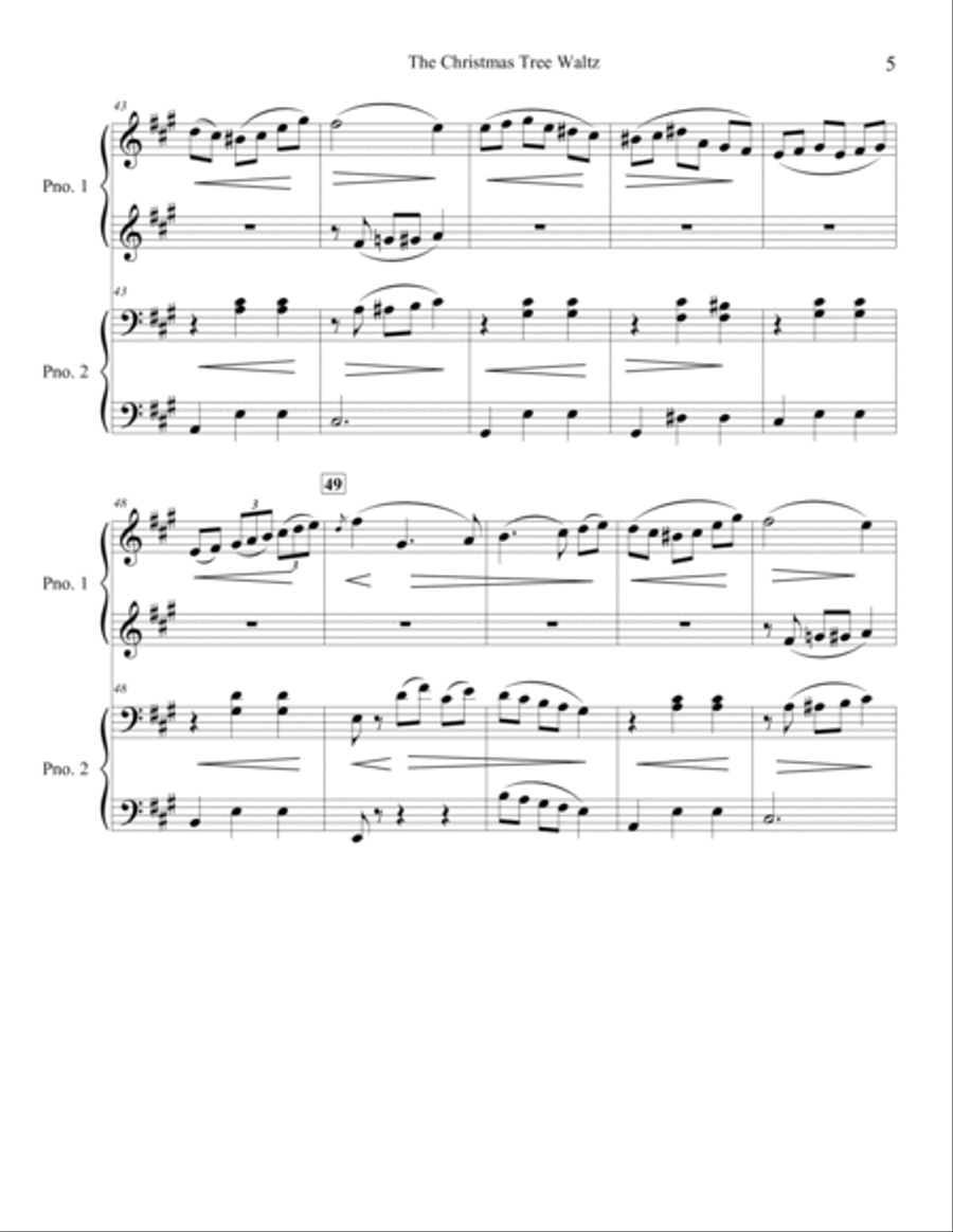 The Christmas Tree Waltz for Piano Duo Piano Duet scores gallery preview page 6