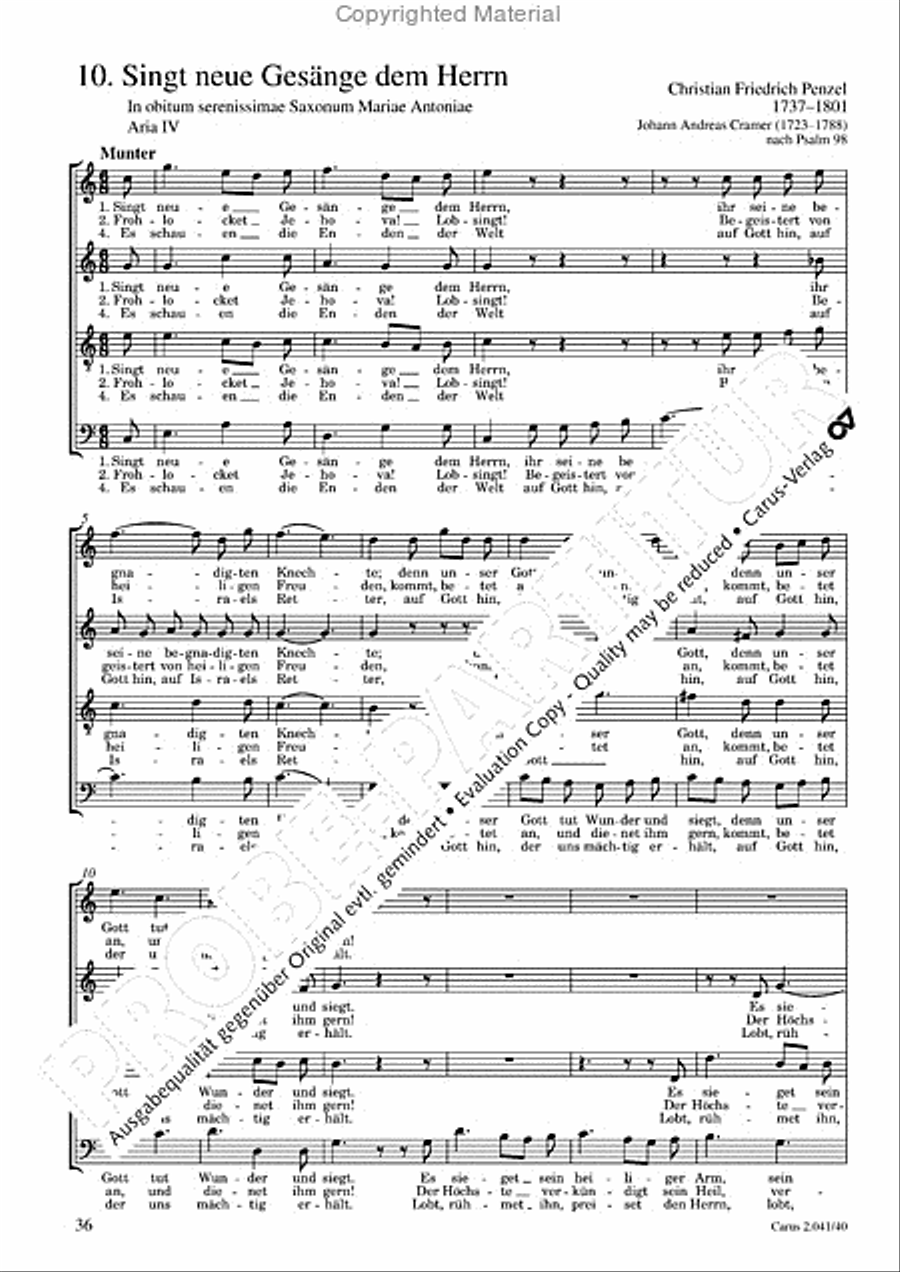 Motets and arias for choirs collected and edited by Johann Adam Hiller, vol. 4 Voice Solo scores gallery preview page 37