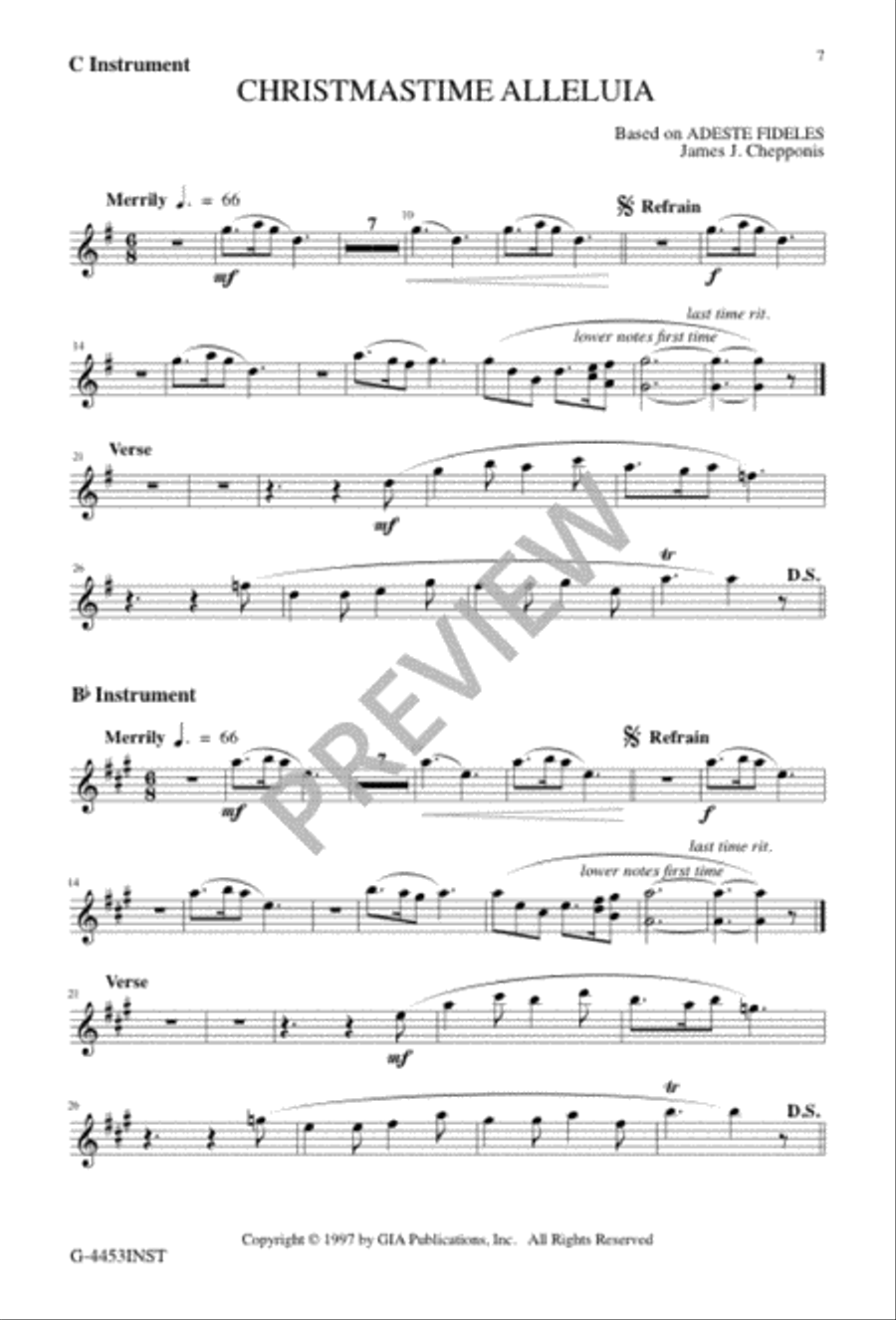 Christmastime Alleluia 4-Part scores gallery preview page 7