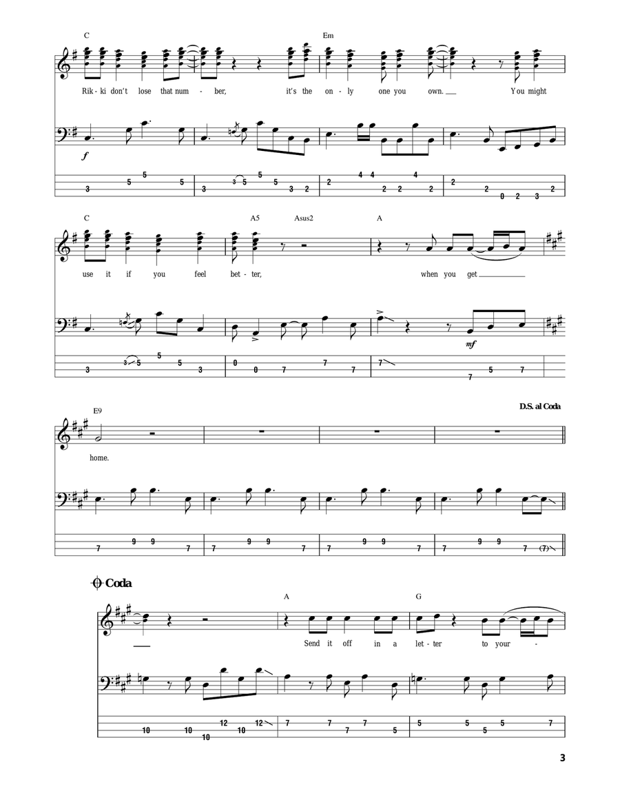 Rikki Don't Lose That Number Acoustic Guitar scores gallery preview page 3
