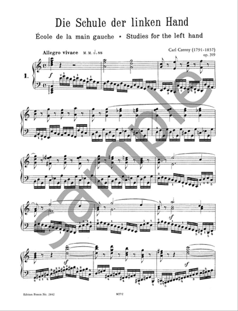 Studies for the Left Hand Op. 399 for Piano Piano Method scores gallery preview page 2