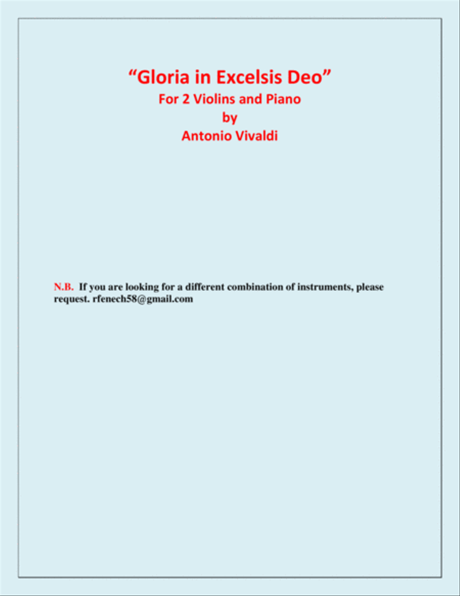 Gloria in Excelsis Deo - for 2 Violins and Piano String Duet scores gallery preview page 3