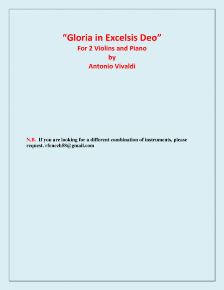 Gloria in Excelsis Deo - for 2 Violins and Piano image number null