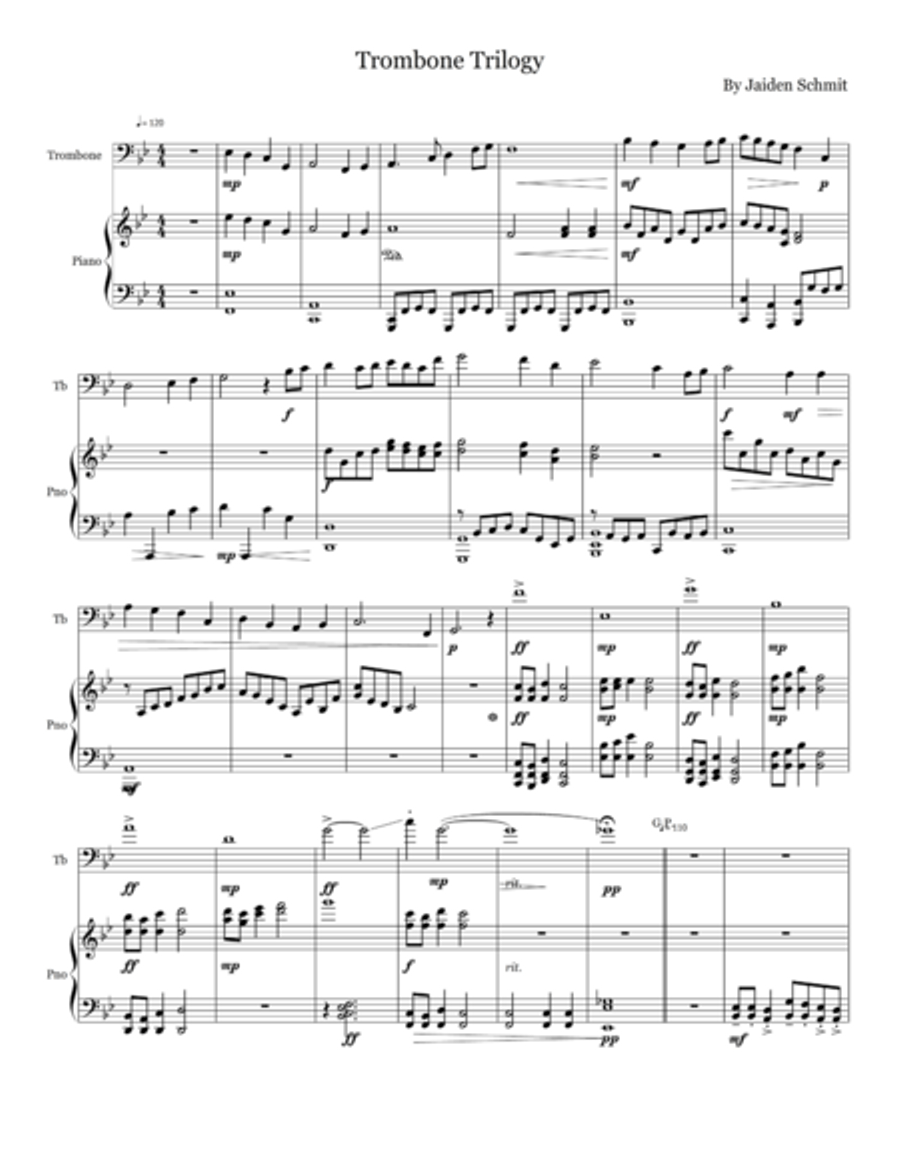 Trombone Trilogy Trombone Duet scores gallery preview page 1