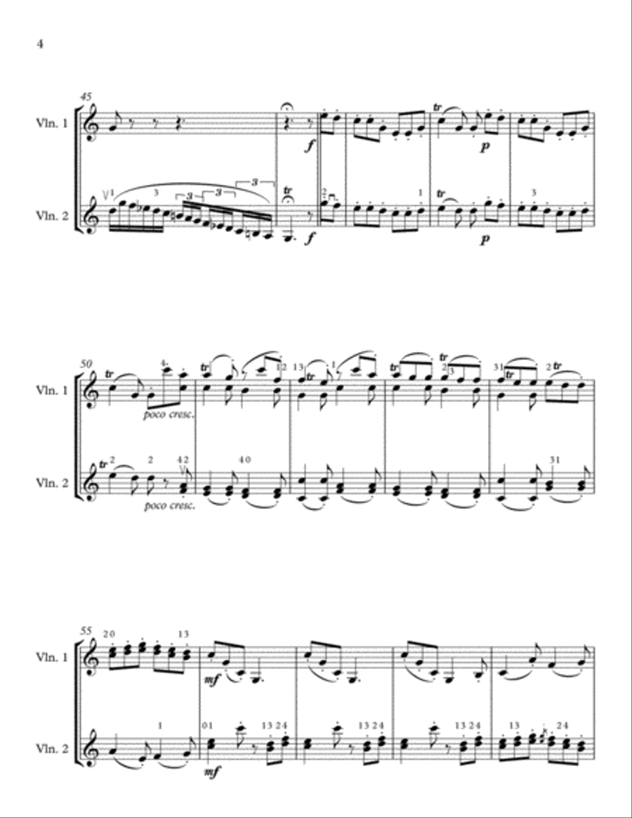 D. Scarlatti Sonata in C K.159 for two violins String Duet scores gallery preview page 4