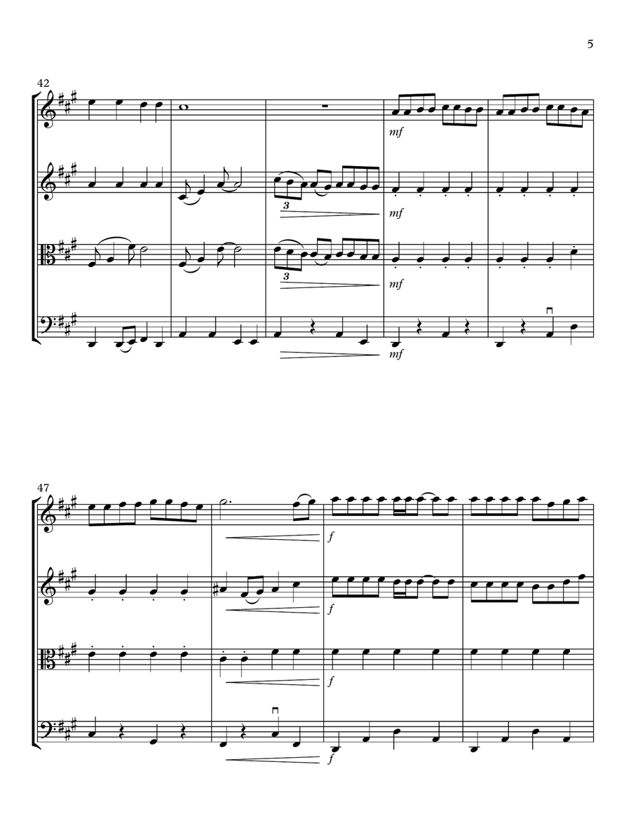 (they Long To Be) Close To You String Quartet scores gallery preview page 5
