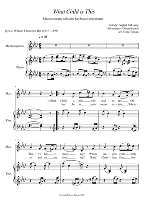 What Child is This, for mezzosoprano solo and piano F minor/ G minor