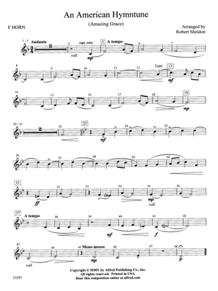 An American Hymntune (Amazing Grace): 1st F Horn