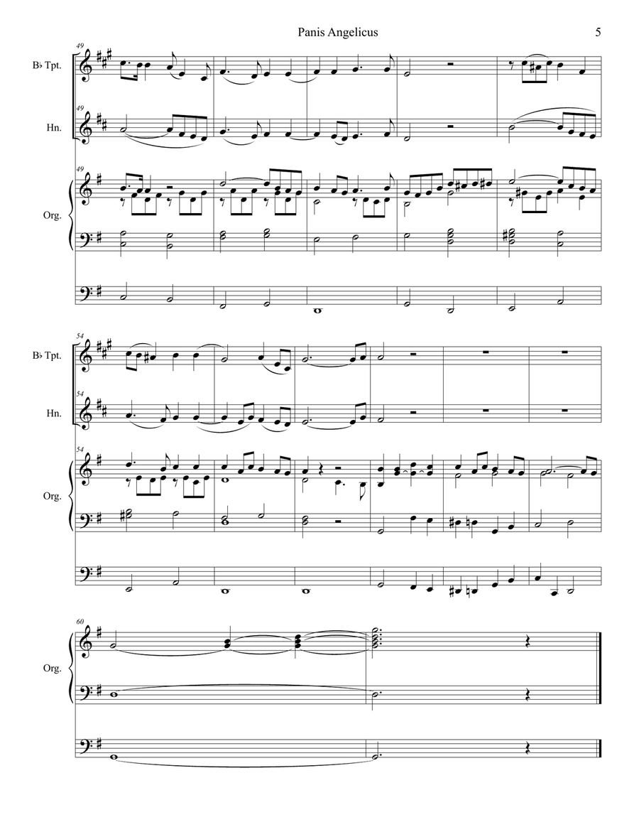 Panis Angelicus (Duet for Bb-Trumpet and French Horn - Organ Accompaniment) Panis Angelicus (Duet for Bb-Trumpet and French Horn - Organ Accompaniment) Brass Duet scores gallery preview page 6