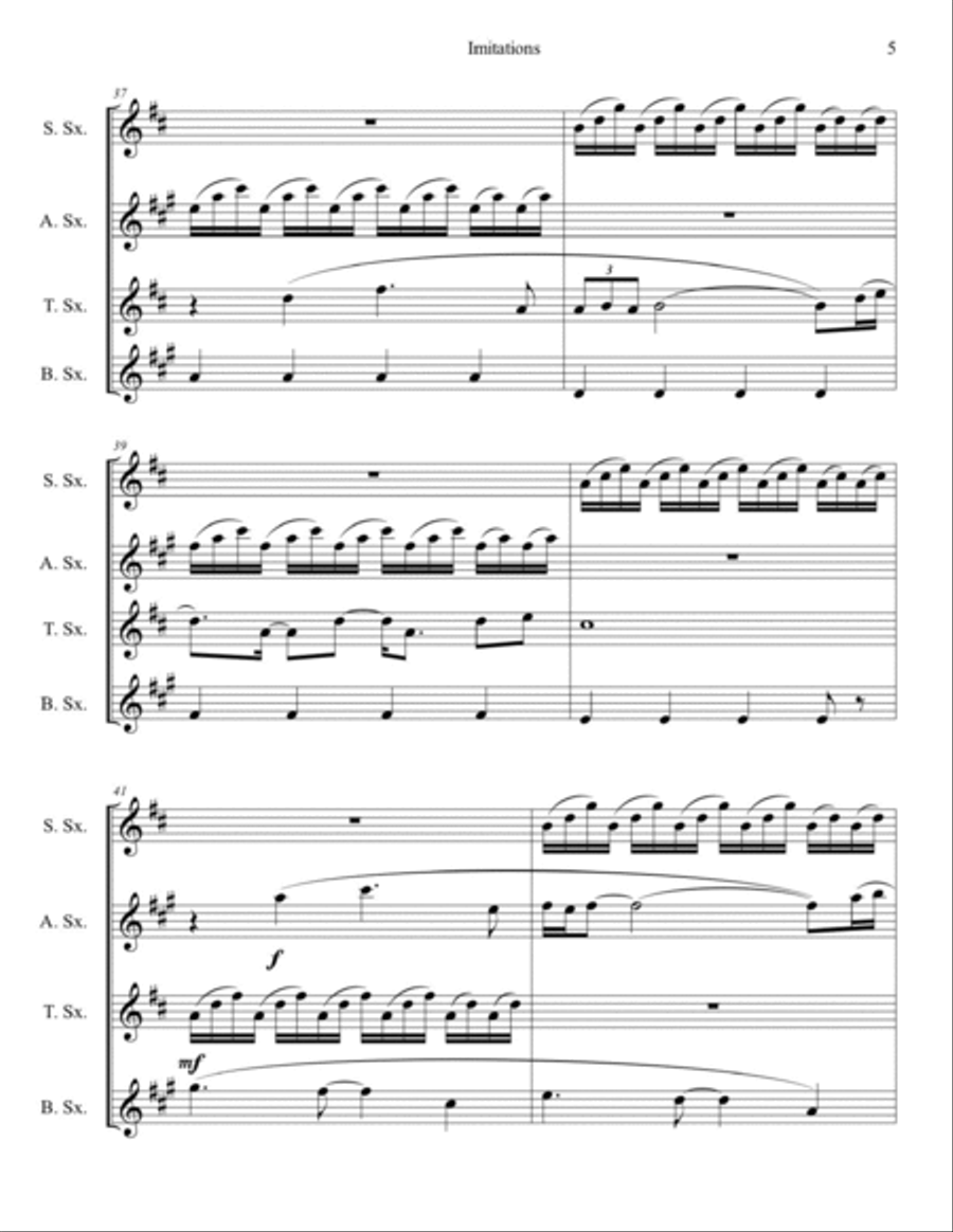 Imitations Woodwind Quartet scores gallery preview page 5