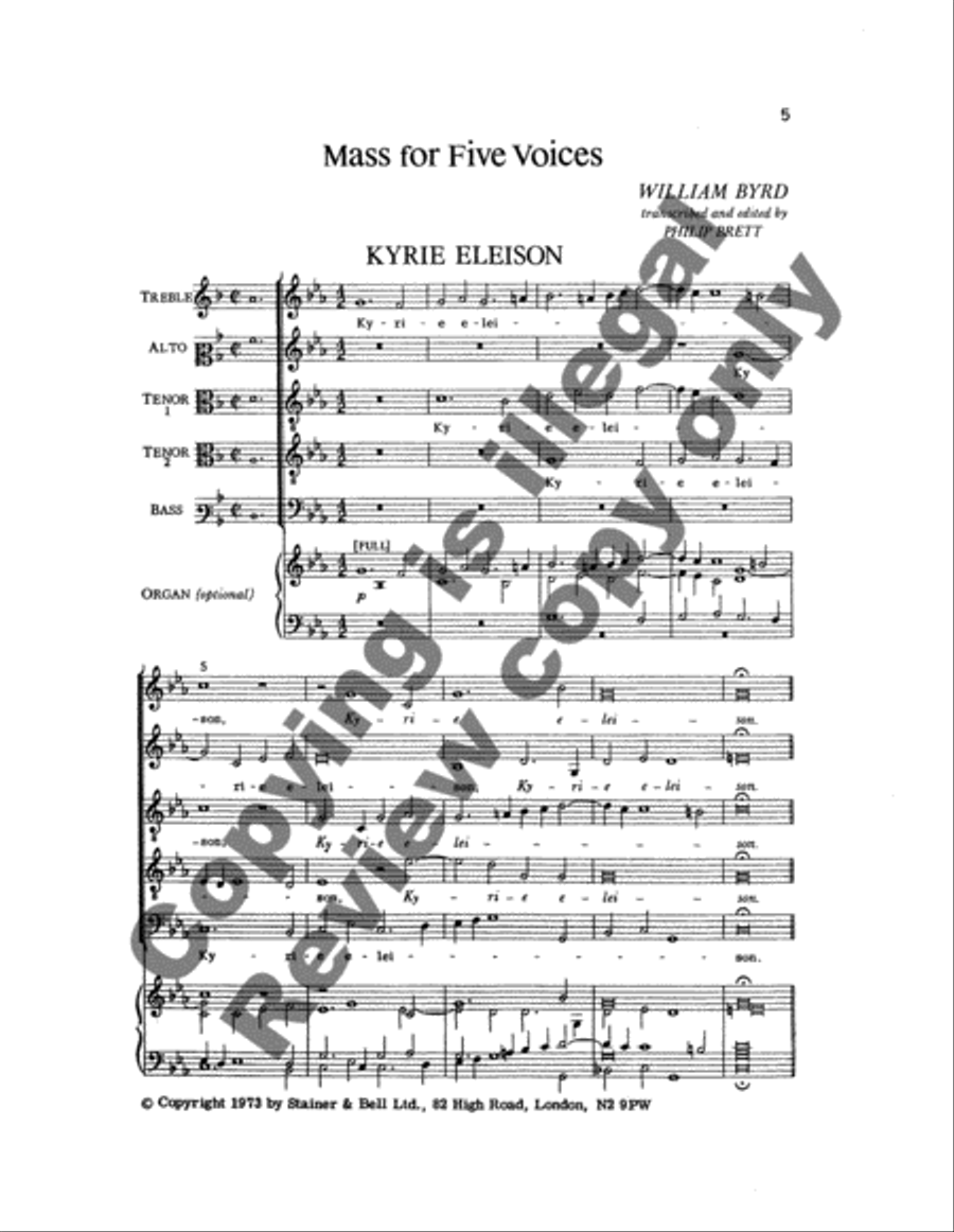 Mass for Five Voices Mass for Five Voices SATTB scores gallery preview page 9