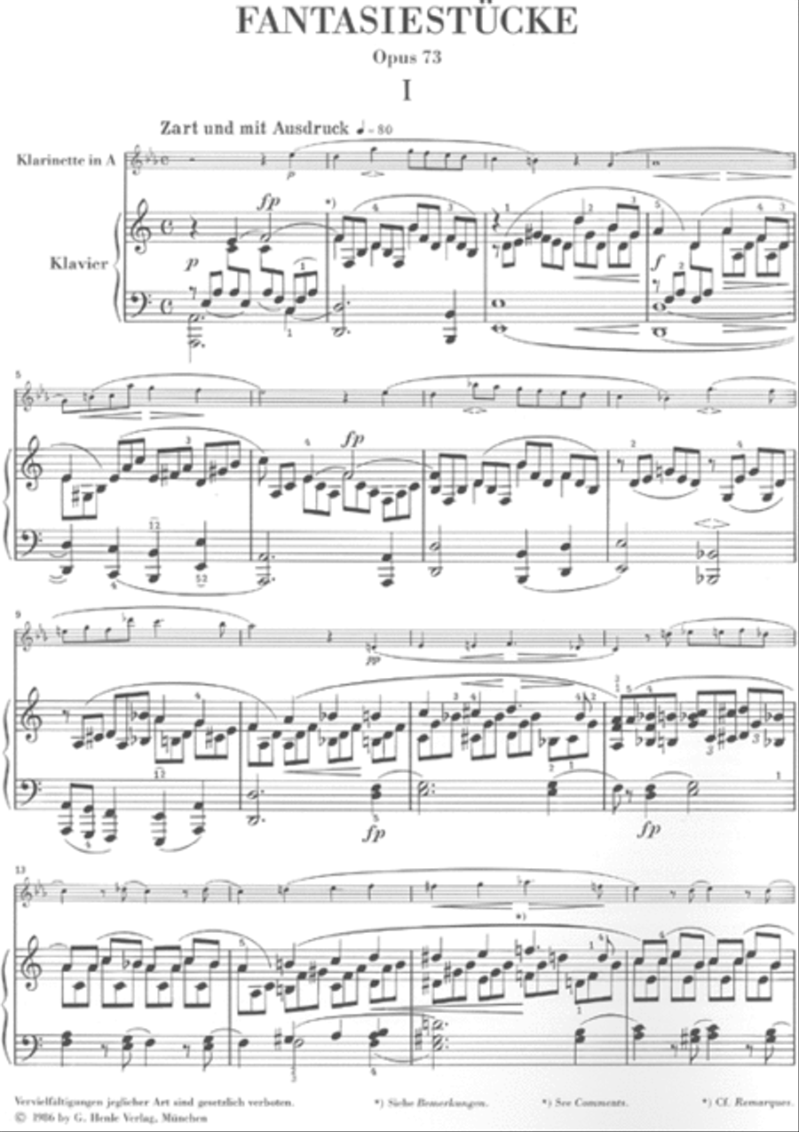 Fantasy Pieces, Op. 73 Clarinet Solo scores gallery preview page 2