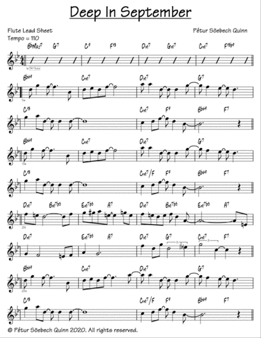 Deep In September Flute Solo scores gallery preview page 1