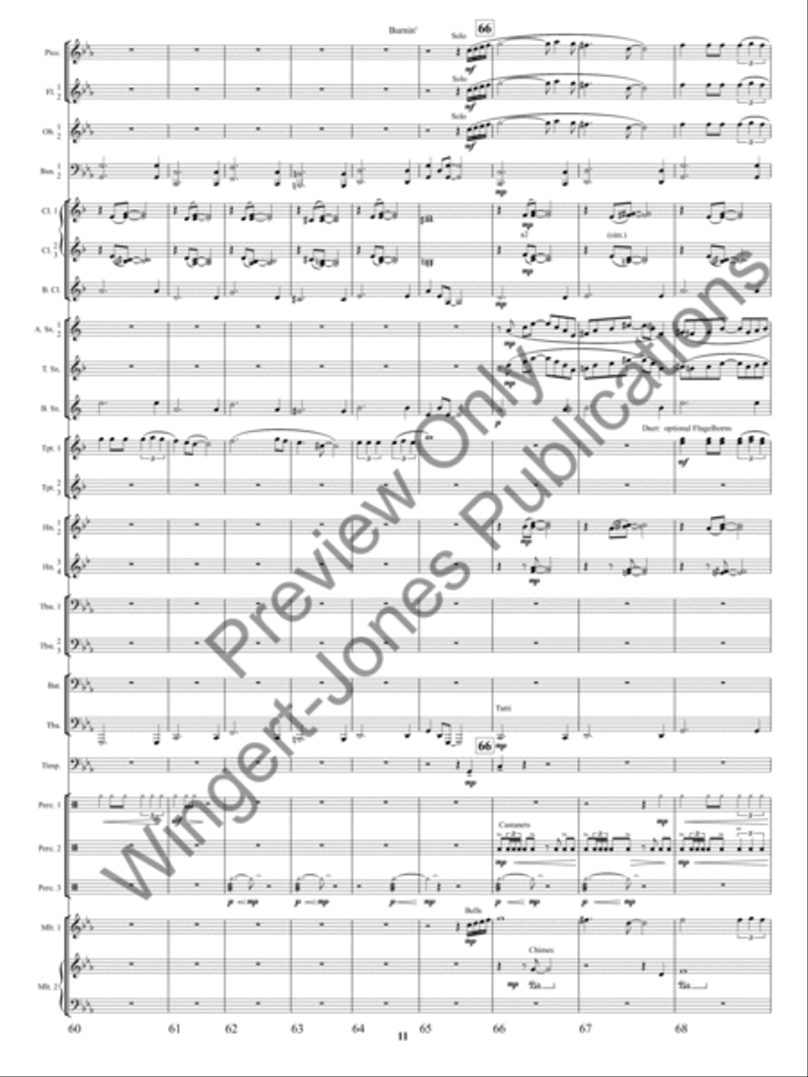 Burnin'! Burnin'! Concert Band scores gallery preview page 14