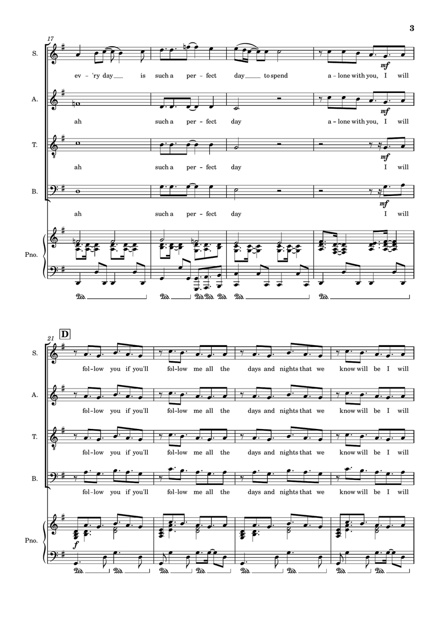 Follow You, Follow Me 4-Part scores gallery preview page 3