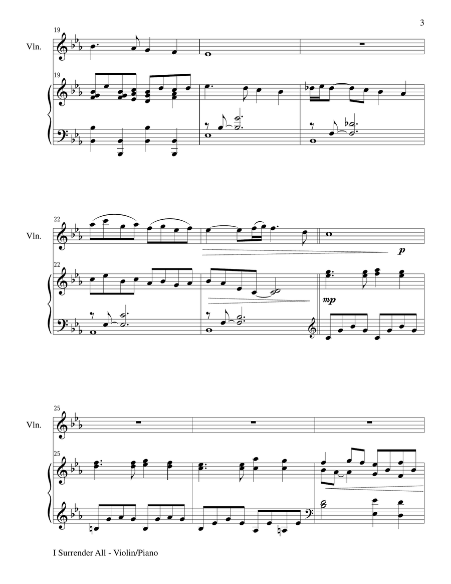 I SURRENDER ALL (Duet – Violin and Piano/Score and Parts) image number null