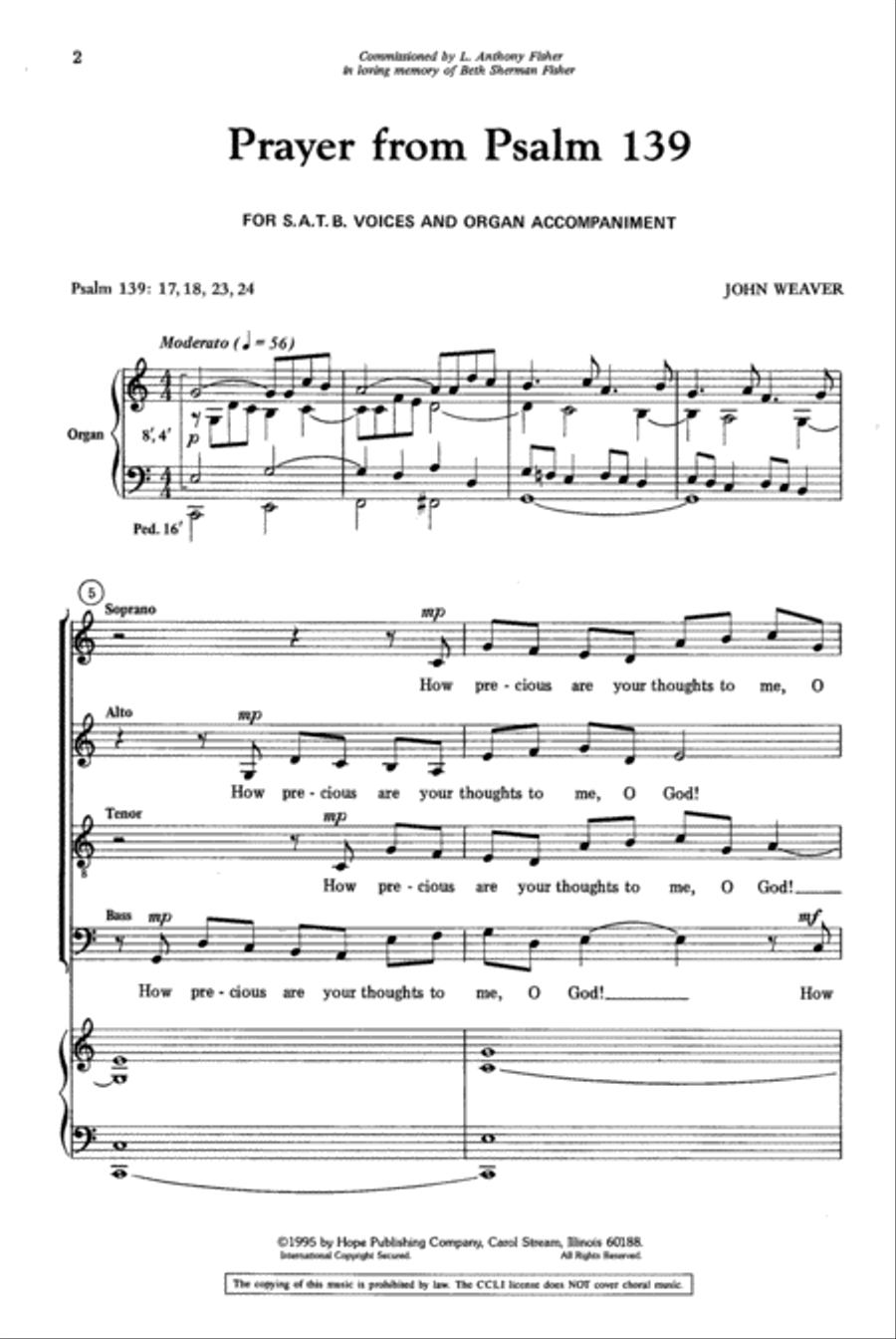 Prayer from Psalm 139 Prayer from Psalm 139 4-Part scores gallery preview page 2