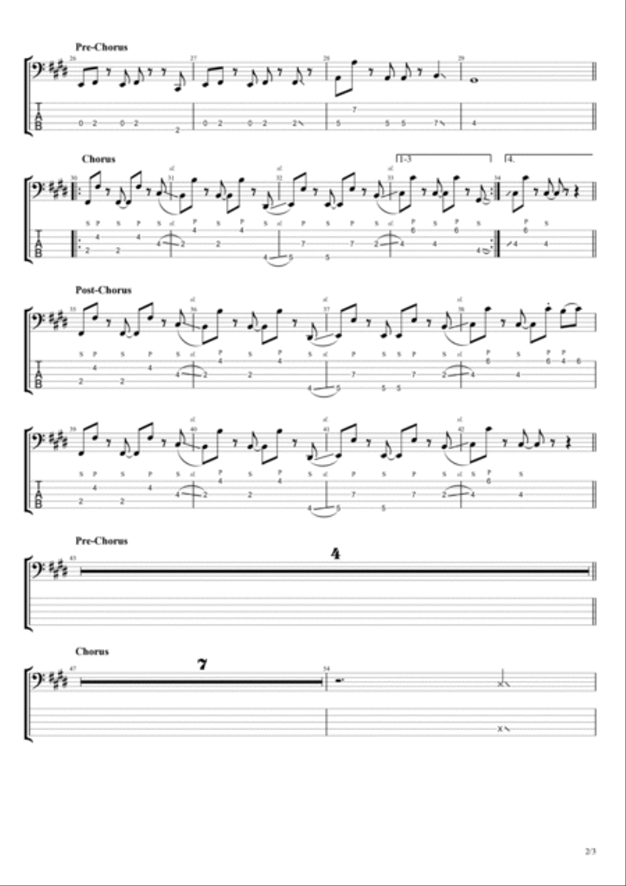 Hasta Los Dientes (feat. Maria Becerra) Guitar Tablature scores gallery preview page 2