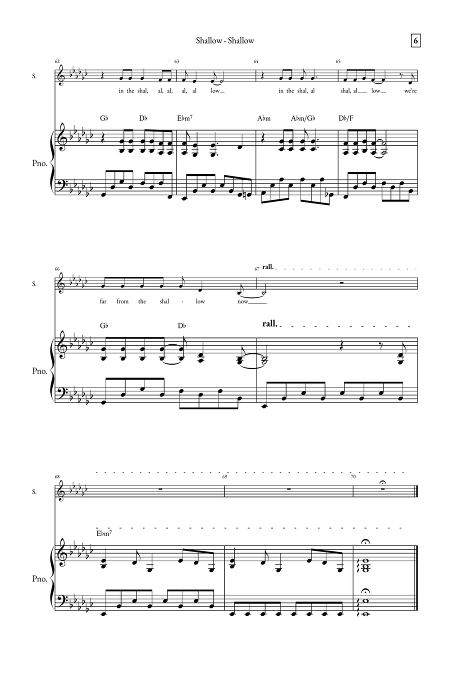 Shallow A Cappella scores gallery preview page 6