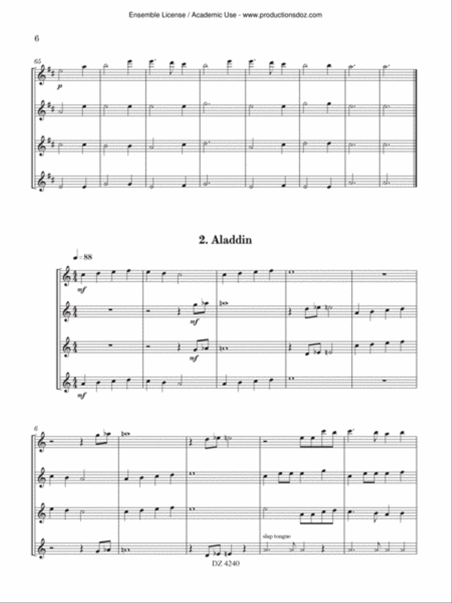 Fairy Tunes Flute Quartet scores gallery preview page 6