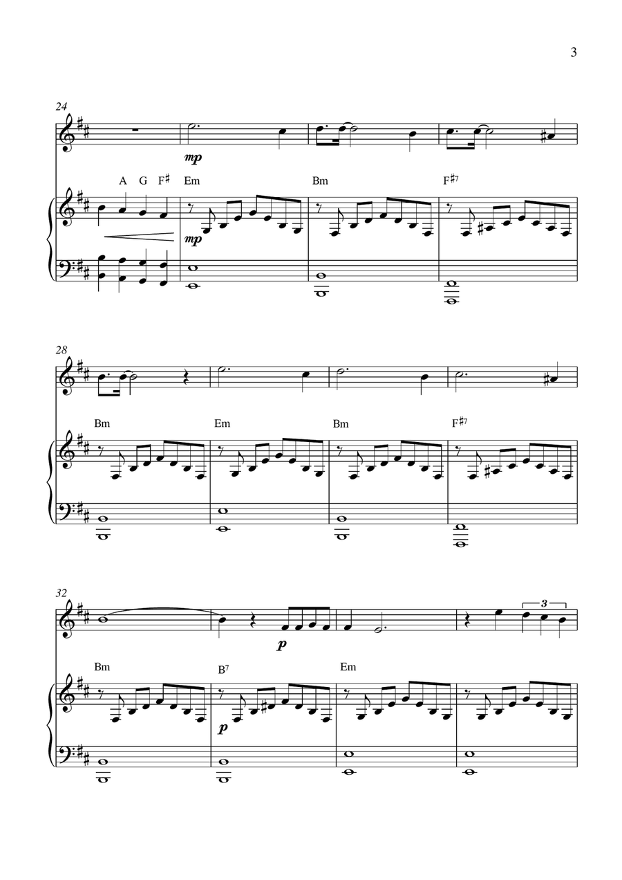 Tombe La Neige Violin Solo scores gallery preview page 3