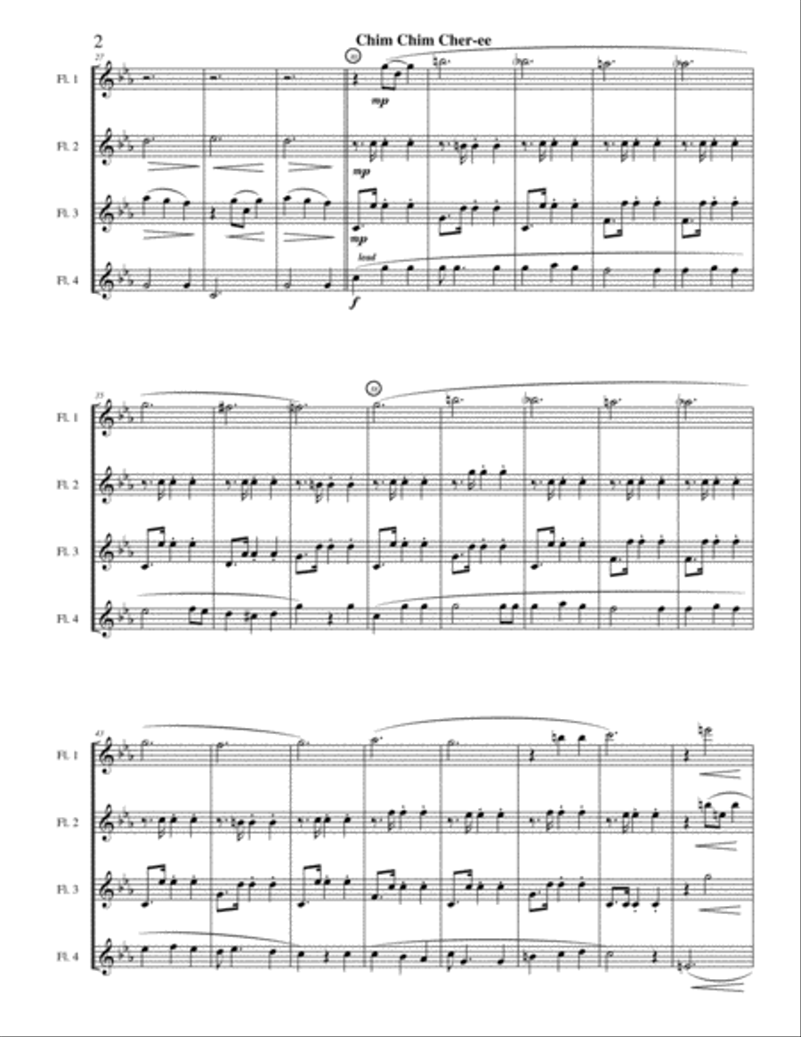 Chim Chim Cher-ee from Walt Disney's MARY POPPINS Woodwind Quartet scores gallery preview page 2