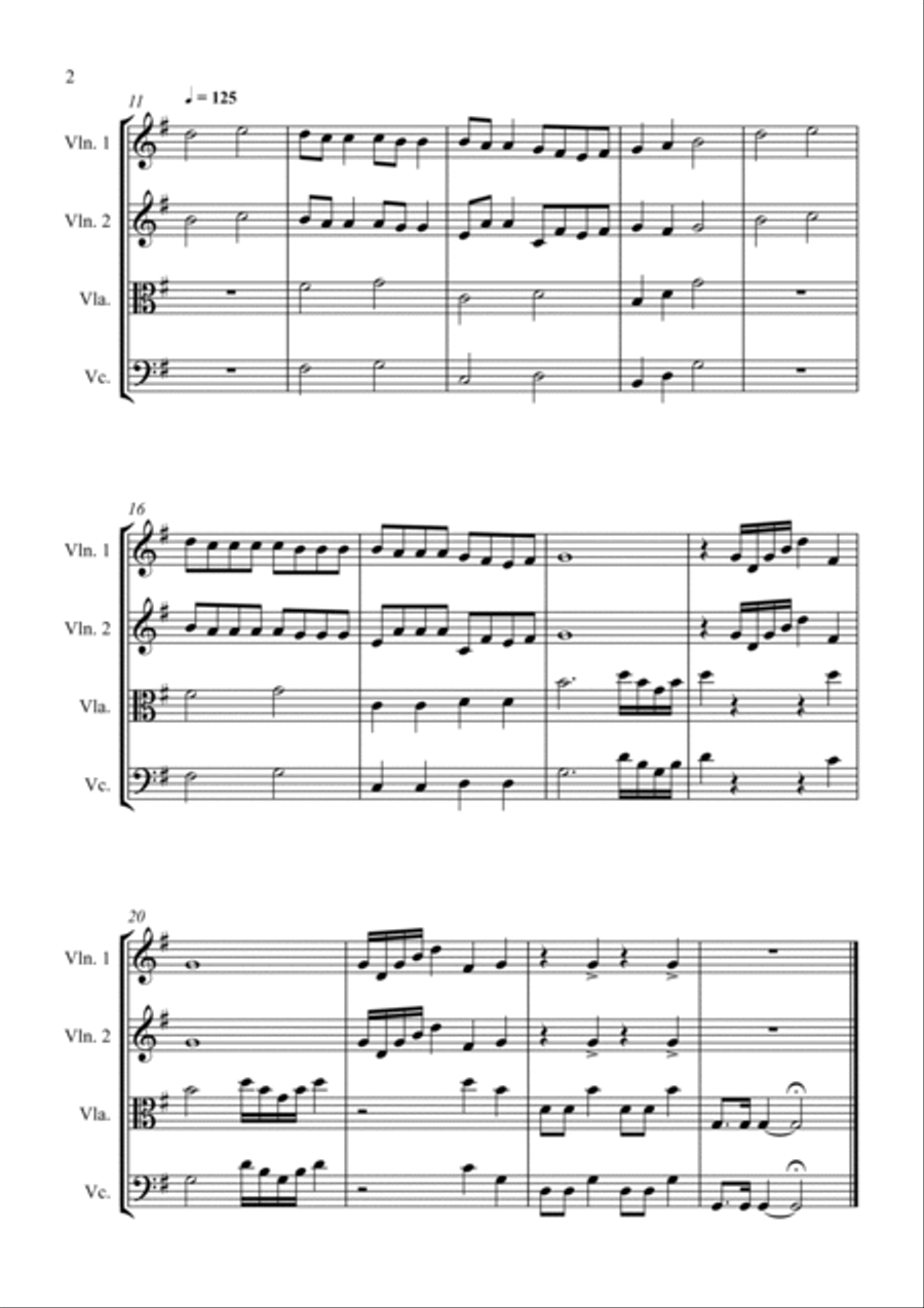 Eine kleine Nachtmusik (Easy) String Quartet scores gallery preview page 2