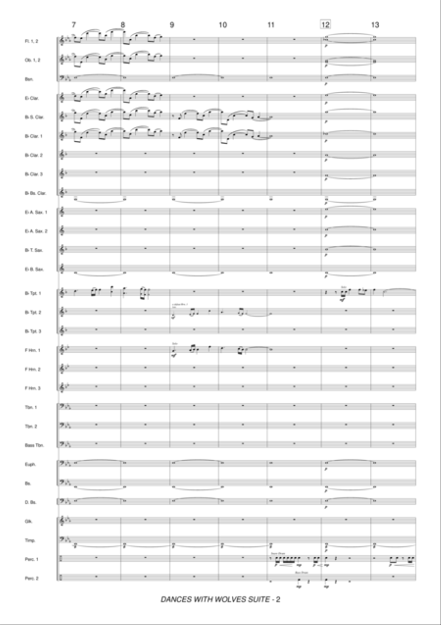 Dances With Wolves Suite Concert Band scores gallery preview page 4