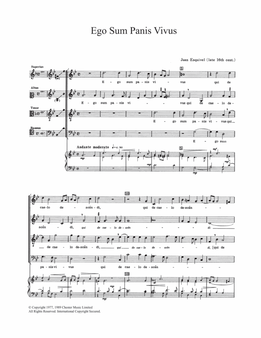 Ego Sum Panis Vivus Choir scores gallery preview page 1