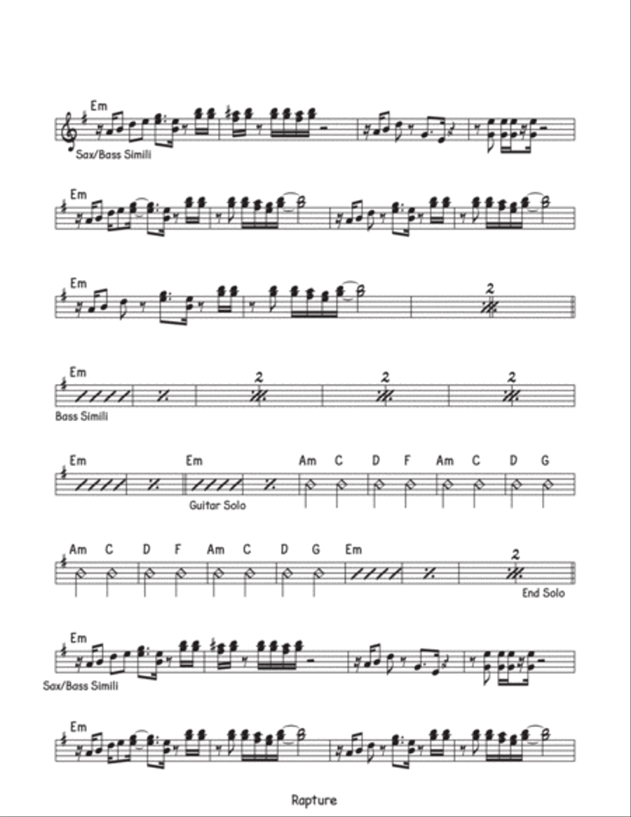 Rapture Piano, Vocal, Guitar scores gallery preview page 2