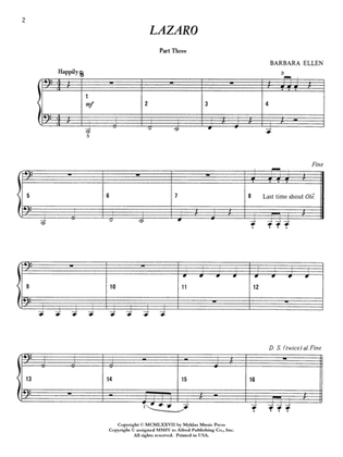 Book cover for Lazaro - Piano Trio (1 Piano, 6 Hands)