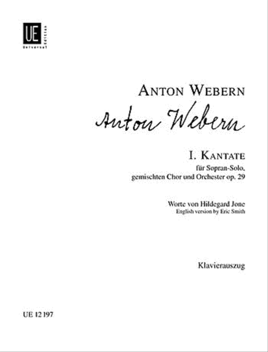 Cantata 1, Op. 29, Vocal Score Voice scores gallery preview page 1