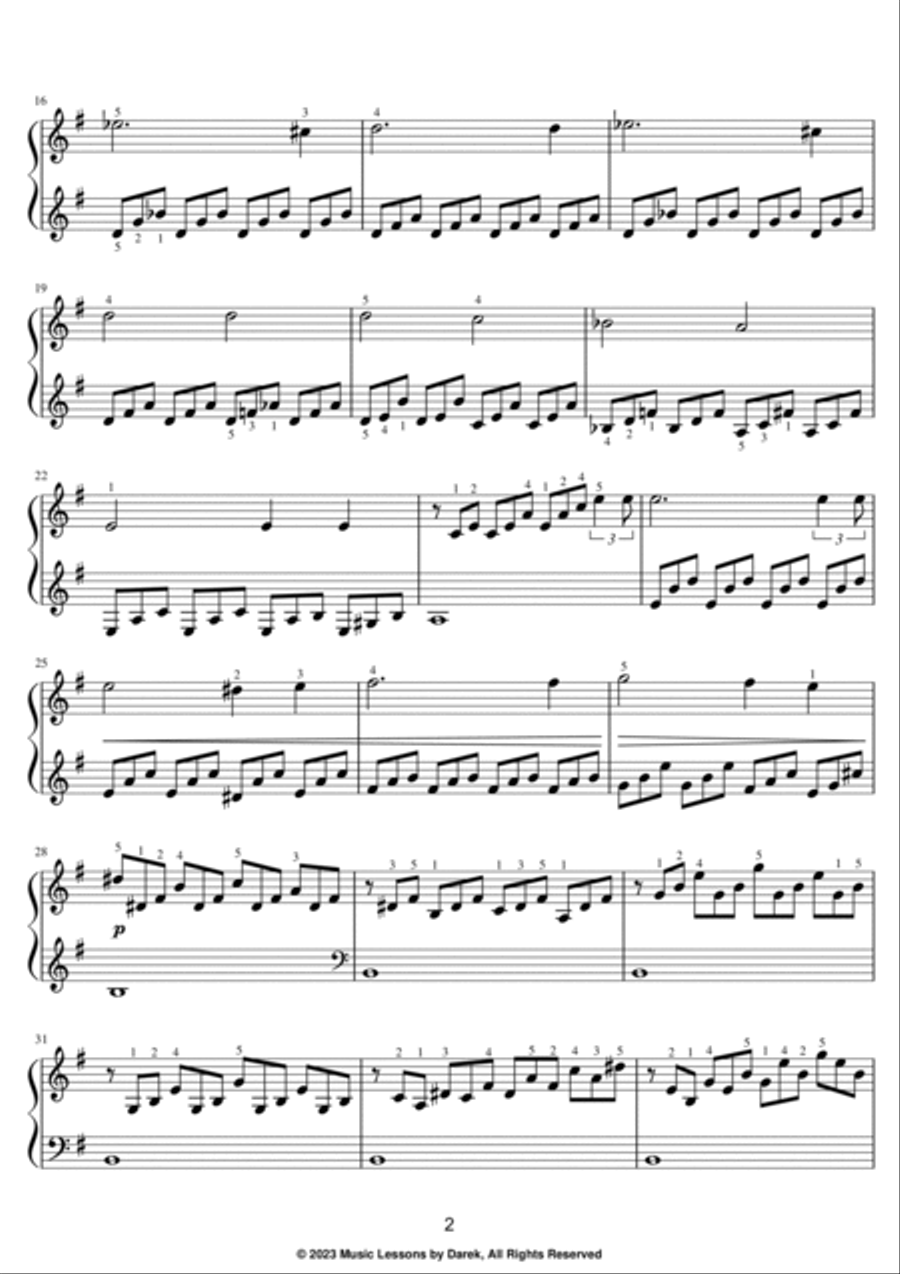Moonlight Sonata - Ludwig van Beethoven [EASY PIANO] Easy Piano scores gallery preview page 2