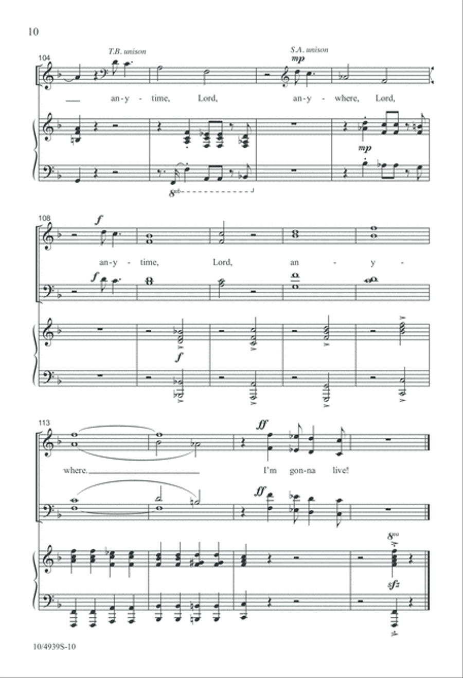 I'm Gonna Live So God Can Use Me 4-Part scores gallery preview page 10