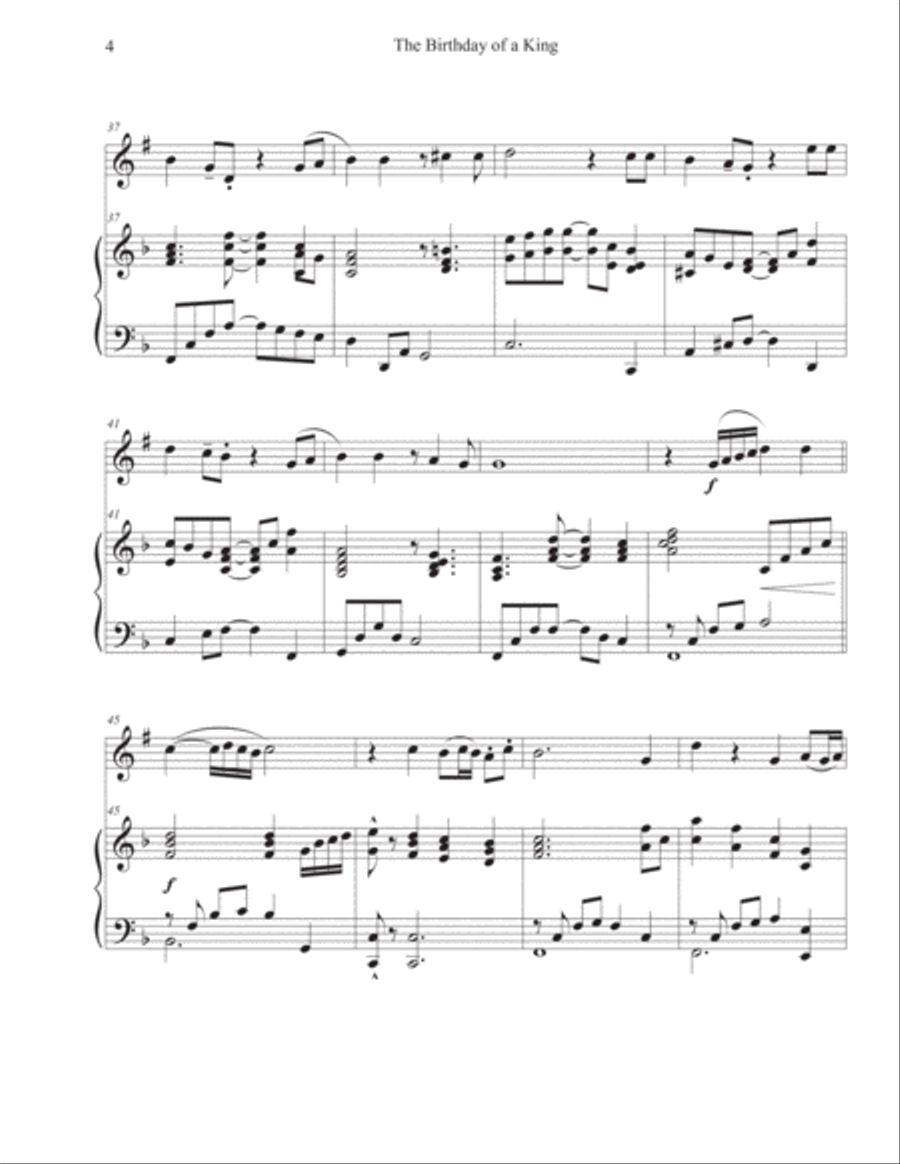 The Birthday of a King (Clarinet-Piano) Clarinet Solo scores gallery preview page 4